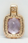 LEVIAN 14K Rose Gold Cotton Candy Amethyst Pendant Chocolate Vanilla Diamonds — photo 7