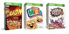 3 qty Nestle Lion Cini Minis & Cookie Crisp Breakfast Cereals Variety Mix