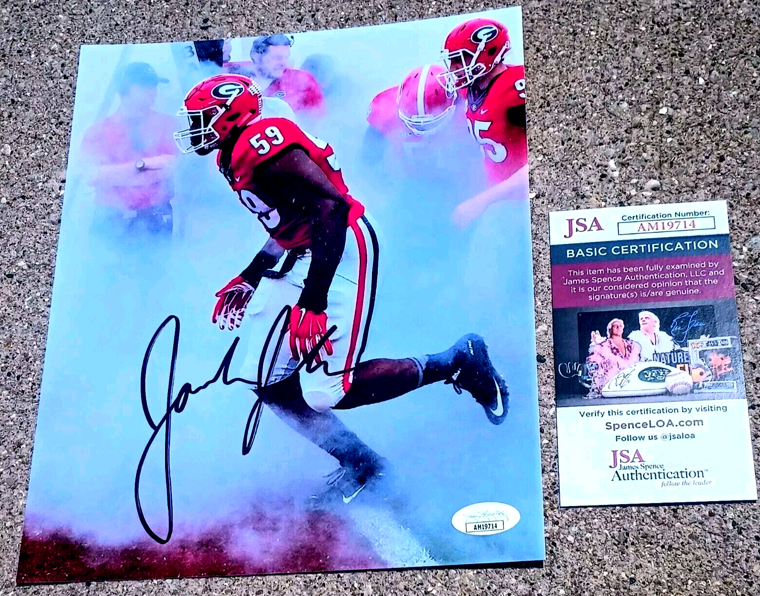 GEORGIA BULLDOGS Jordan Jenkins SIGNED 8X10 Photo JSA COA 
