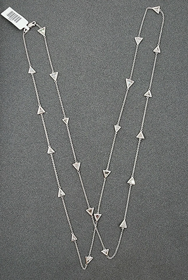 Collar de diamantes por yarda de 9,48 quilates de 32 pulgadas de oro blanco de 18 k Foto 3 de 4