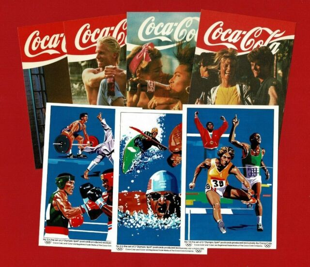 COCA-COLA POSTCARD SETS - OLYMPICS SET & 1980's ADVERTISEMENTS (TY03)