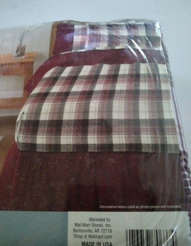 SHEET SET FULL Mainstays 60/40, 200 Thread Ct. Up To 14" Deep Mattress Burgundy - Picture 4 of 5