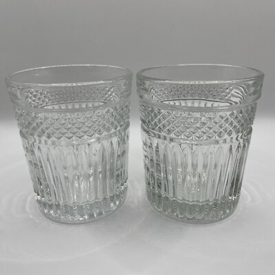 (2) Libbey Glass Company Radiant Double Old Fashioned Glasses EUC