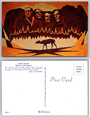 Corn Palace Mount Rushmore Mural Mitchell South Dakota SD Postcard