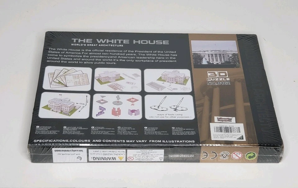 Liberty Imports The White House 3D Puzzle 64 Pieces Ages 3 and Up Easy No Glue - Image 4 of 4