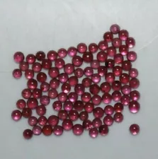 Rhodolite Garnet 2mm, 3mm, 4mm, 5mm, 6mm Flat Back Round Cabochon Loose Gem(s)