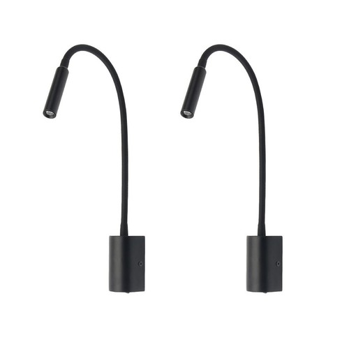 2Pcs 3W LED Soft Pipe Headboard Reading Lamp Bedroom Wall Light Fixture Switch - Picture 25 of 28
