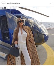 Gucci X Balenciaga Gg Crystal Brown Cape - Bnwt - Rrp$8,000 Usd + Tax