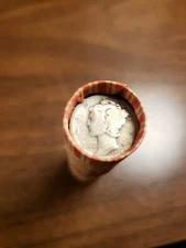 Wheat Cent Roll With Silver Mercury Dime & Indian Head Cent Ends Unsearched 