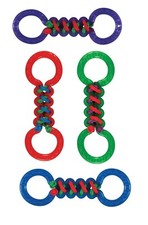 Rope and Rubber Double Sided Dog Tug Toy 12.75" Long for Medium to Larger Breeds