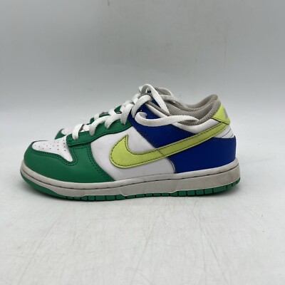 Nike Dunk Low Stadium Green Blue Yellow FN6974-100 Preschool Ps Boys Size  1Y