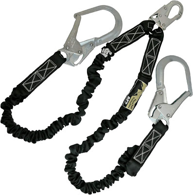 6FT HeavyDuty Double Leg Internal Shock Absorbing Safety Fall Protection Lanyard