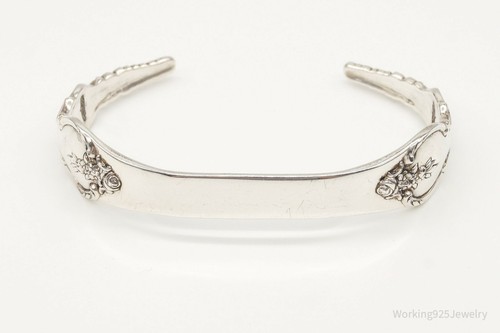 Antique Initials Name Plate International Sterling Silver Cuff Bracelet