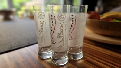 3er Set Bierglas König Pilsener Schweiger/Becker KöPi König von Deutschland