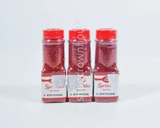3 Betty Crocker RED SUGAR Sprinkles 2.25 ounce Desert Cake Decoration Topping