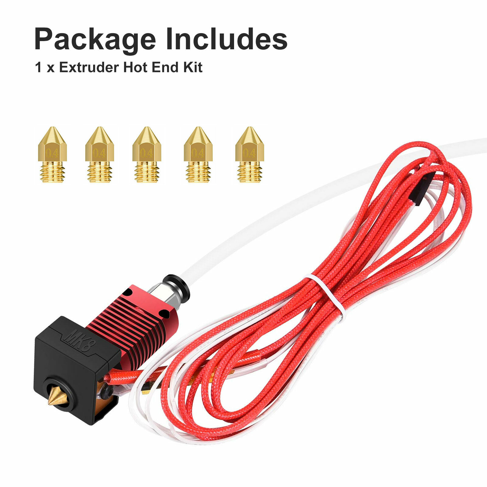 6in1 3D Printer Extruder Heater Hot End Nozzle Kit for Creality Ender-3/3 PRO/5