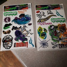 Vintage 1996 Goosebumps NEW Window Clings Decal RL Stine Halloween 2 Styles