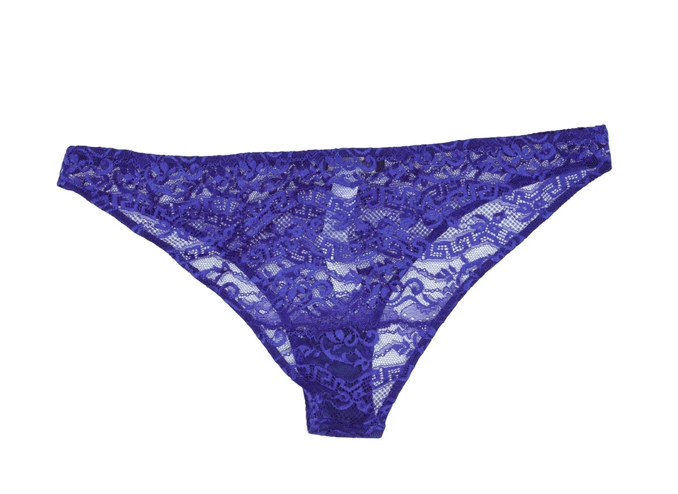 Calcinha de biquíni Versace feminina de renda azul tamanho 5/XL - Imagem 3 de 3