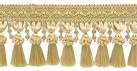 Perlen Quaste Fransen Mit Gimp Kopf, Farbe# 14 - Weiß Gold [5 Yards]