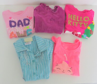 Carter's Dress Easter Dad Is Awesome Hello Kitty Cat Ice Cream Top 4T Lot of 5