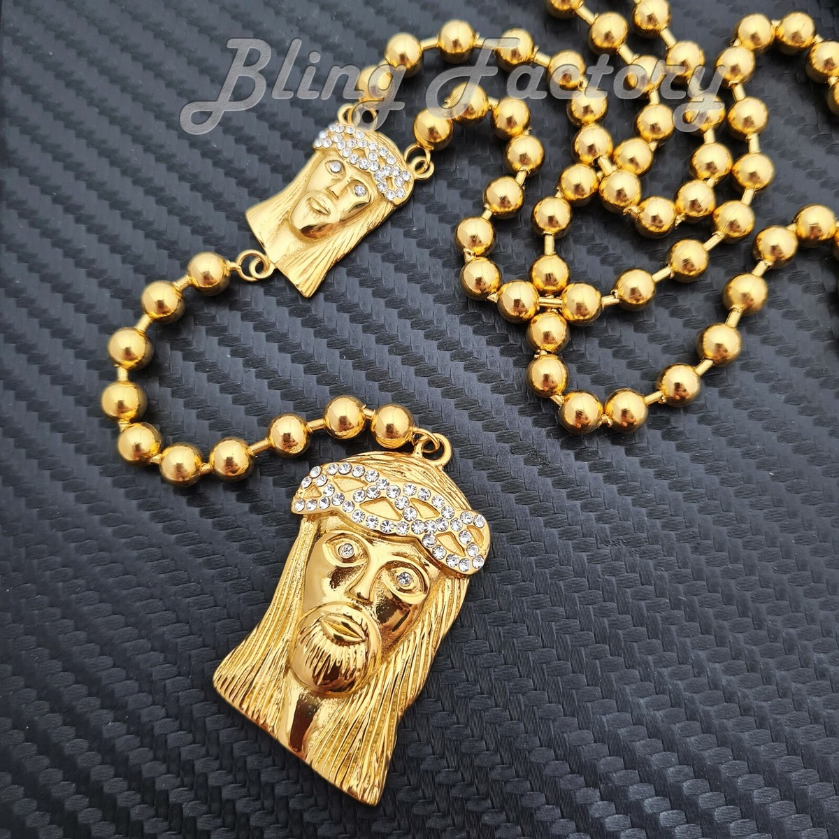 TTstyle 3mm Ball Stainless Steel Rosary Bead Necklace - Choose Silver, Gold, Black, Or Rose Gold