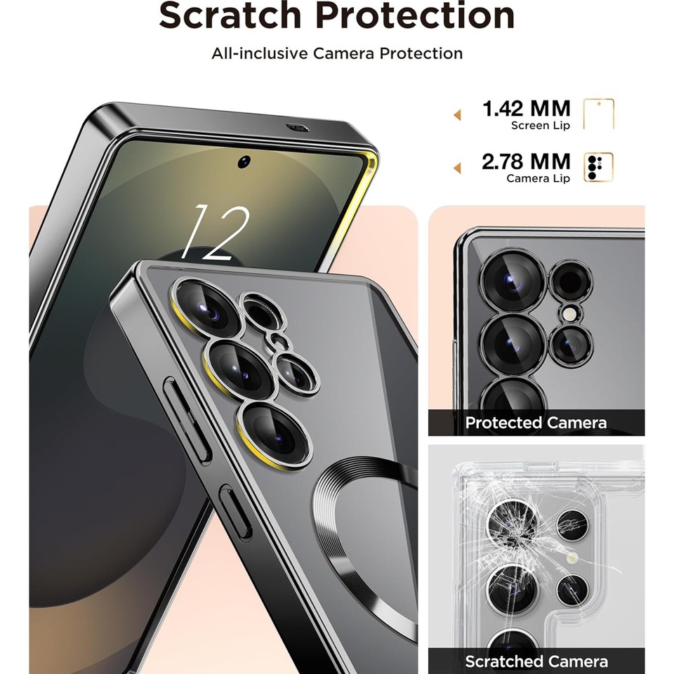 For Samsung S25 Ultra S25+ Shockproof Plating Clear Case Mag Safe ...