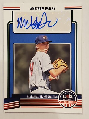 MATTHEW DALLAS 2023 Panini Stars & Stripes 18U NATIONAL TEAM BLUE FOIL AUTO