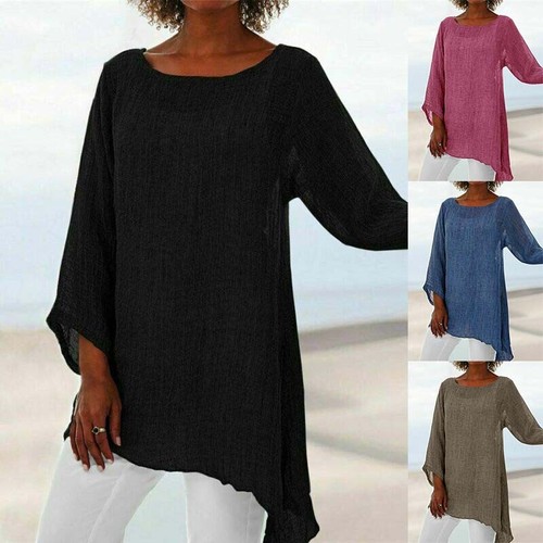 Plus Linen Ladies Shirt Kaftan Size 