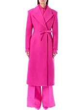 Valentino Pink long Diagonal Double Wool coat Jacket- With Tags- RRP$6,900 USD