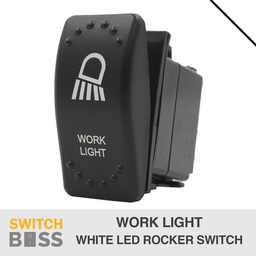 Work Light LASER ETCHED Rocker Switch - White LED 12v 24v Toggle On-Off ...