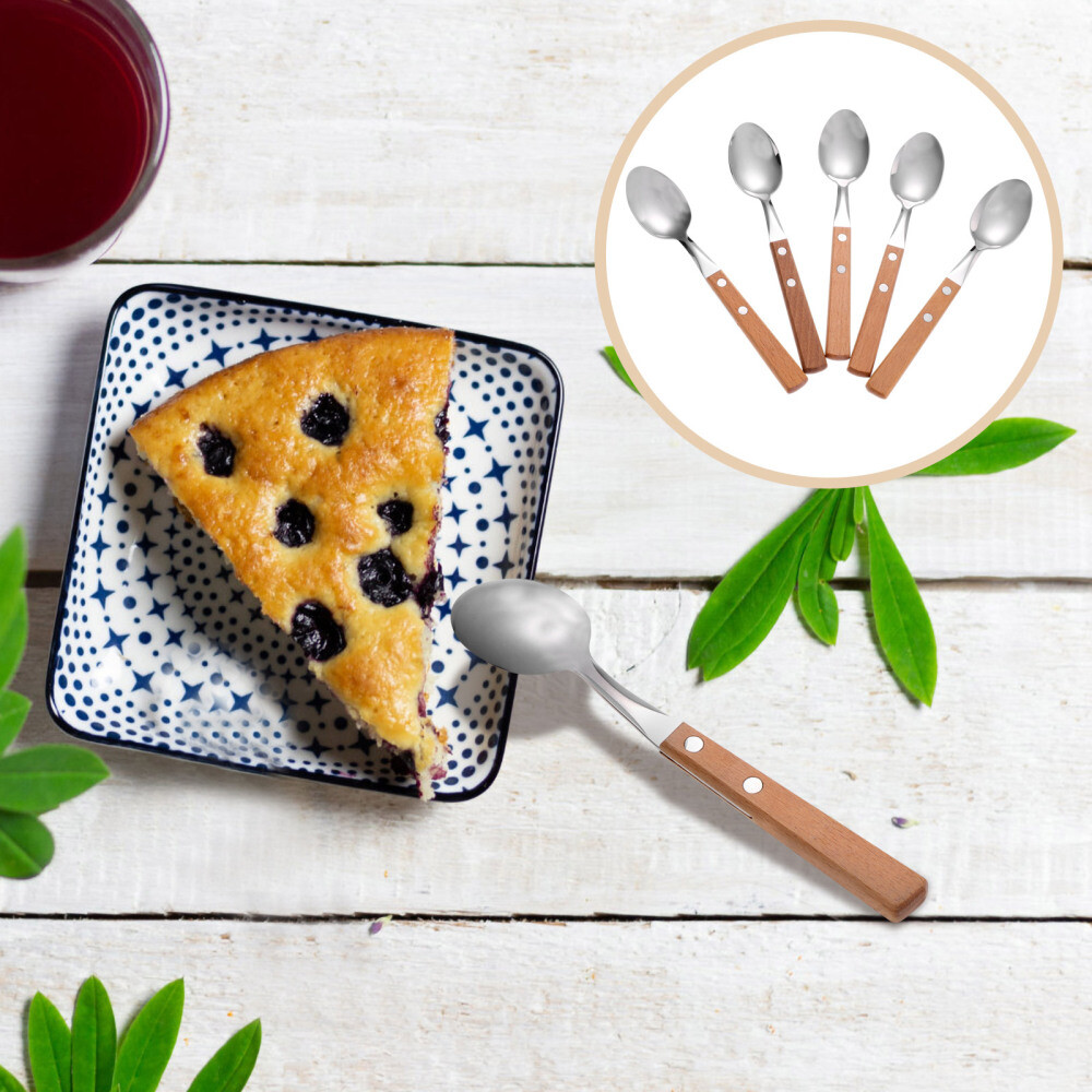 5-tlg. Servierbesteck Set Aus Edelstahl - Löffel, Gabel, Zange & Essstäbchen