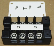 MARATHON 1604 DJSV Heavy Duty Terminal Block with cover, 4 Pole, 600 Volts AC/DC