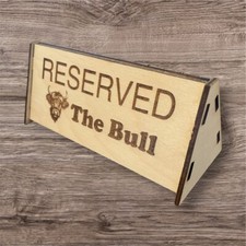 Personalised Reserved/Table Number Sign Tent Shaped Pub/Restaurant with NAME