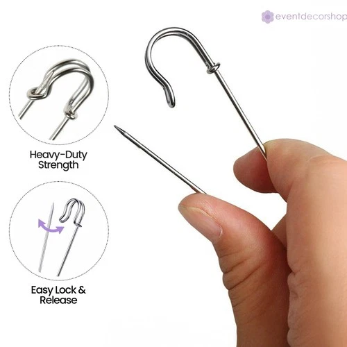 1-20pcs Heavy Duty Strong Silver Large Safety Pins DIY Crafts Clothing Blazers - Picture 3 of 9
