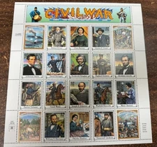 Civil War US MINT NH Sheet of 20 commemorative stamps # 2975 USPS 1995 Lee Davis