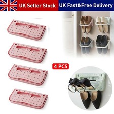 4pcs Shoe Holder Foldable Wall Mounted Wall Mounted Shoe Rack Shoe Organizer UK