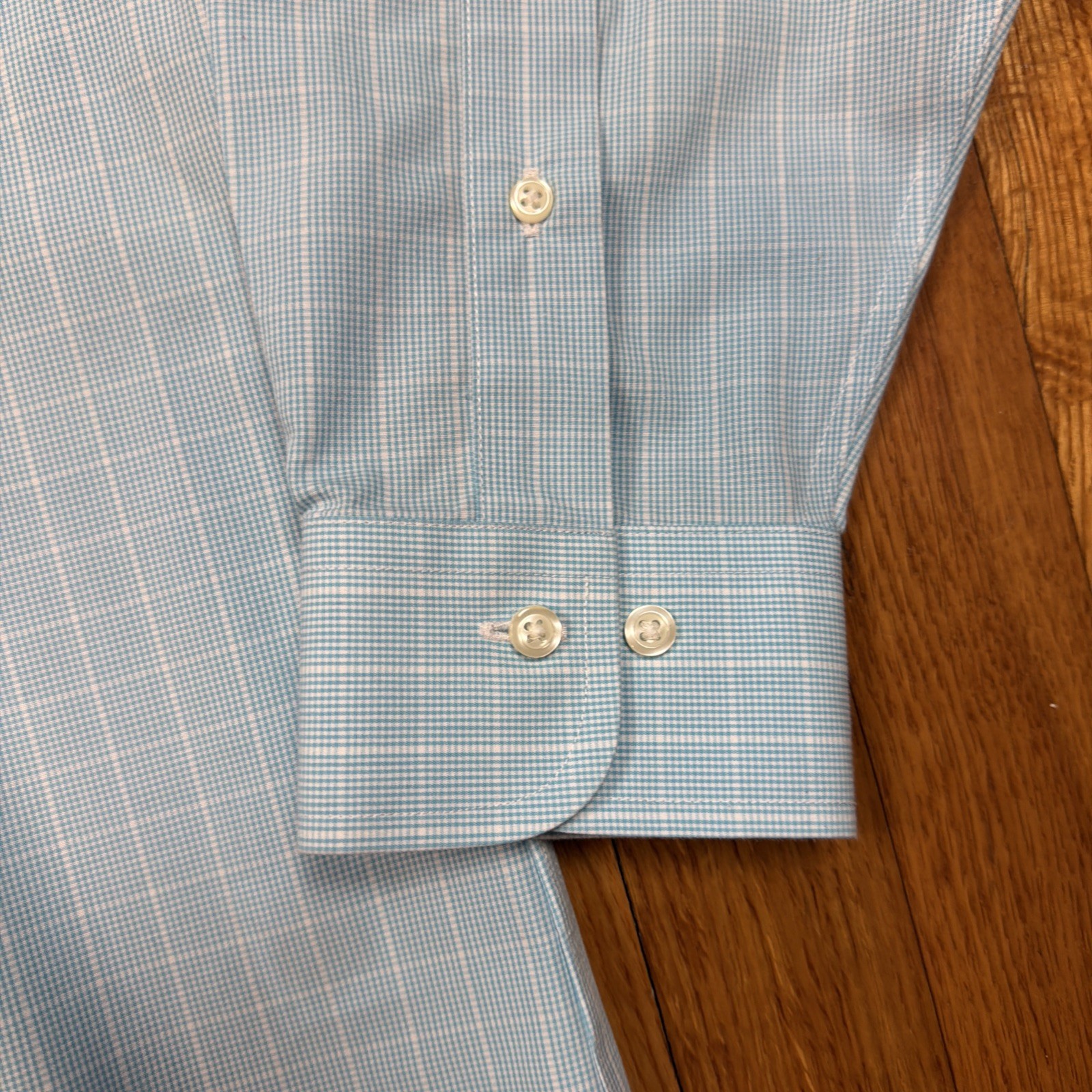 Brooks Brothers Regent Shirt Mens 16.5 4/5 Non Iron All Cotton Spread Blue Check thumbnail 11