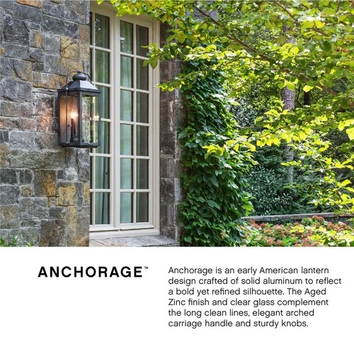 Anchorage 9 1/4" Wide Aged Zinc 4 Candle Outdoor Wall Light - Picture 10 of 10