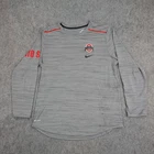 Ohio State Buckeyes Shirt Mens Large Gray NCAA Football Nike Dri Fit Long Sleeve