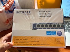 Netgear ProSAFE 8-port 10/100 Desktop Ethernet Switch FACTORY SEALED NIB FS108