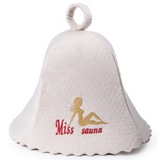 Wool Sauna Hat for Women Miss Sauna Protect Hair - Banya Hat for Men - Felt W...