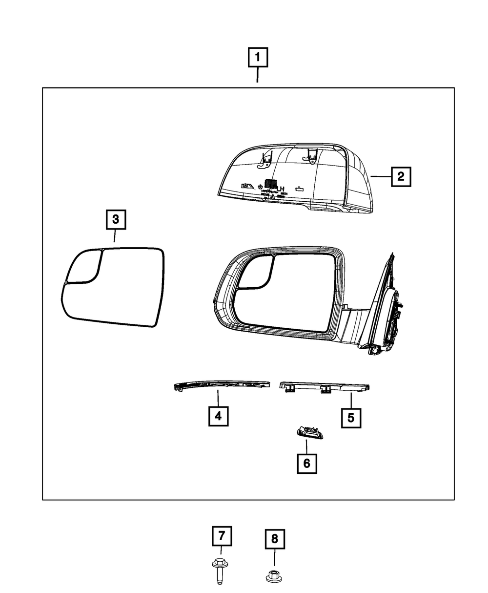 Genuine Mopar Outside Rear-View Mirror Left 6mb192w2am