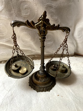 Ale Balkenwaage antik aus Messing mit Gewichten