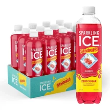 Sparkling Ice STARBURST Cherry, Zero Sugar Flavored Sparkling Water, with Vitami