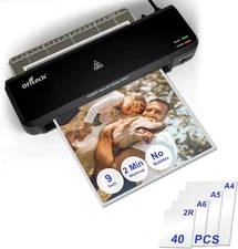 Laminator Machine with 40 Laminating Sheets A4 Laminator Thermal and Cold