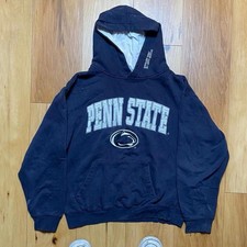 Vintage Penn State 90S Embroidered Logo Navy Blue Hoodie Sweatshirt Size M Uni