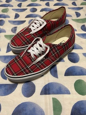 Vans Authentic Red Plaid Tartan Sneakers Men s 11 Women s 12.5 Clean