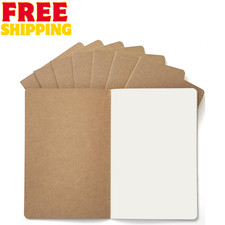 8 Pack Blank Kraft Notebooks A5, Unlined Journals, 80gsm Paper, 60 Pages 8.3x5.5