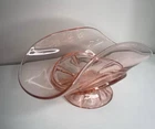 Vintage 1930s Fostoria Fairfax Pink Depression Glass Rolled Rim Console Bowl