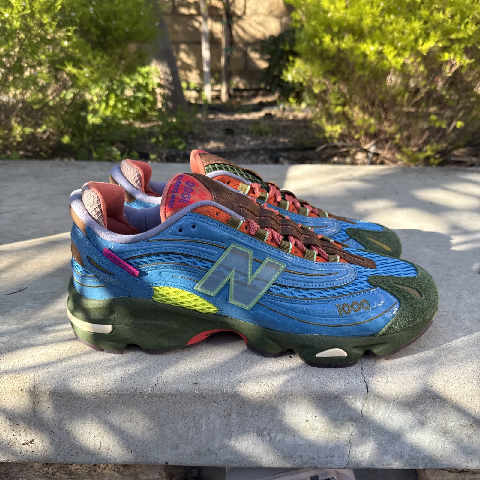 Salahe Bembury US 13 Men's Blue/Green Fog New Balance 1000 Retro NB